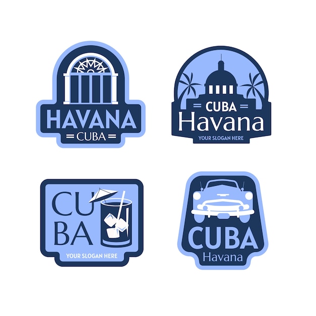 Modelo de logotipo cubano desenhado à mão