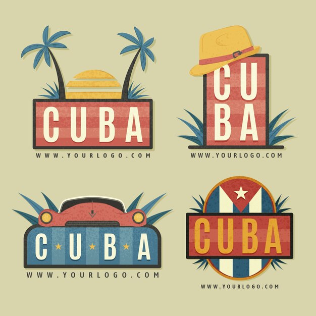 Modelo de logotipo cubano desenhado à mão