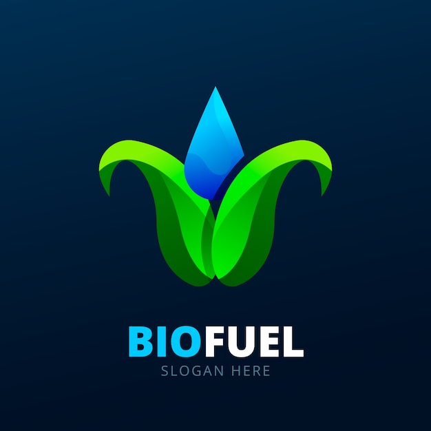 Modelo de logotipo de biocombustível gradiente