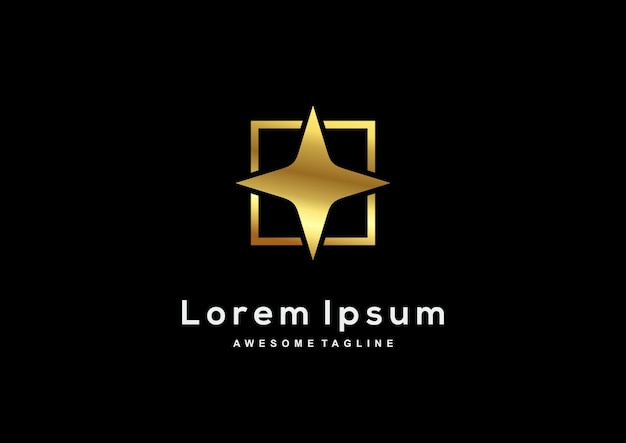 Vetor grátis modelo de logotipo de cor ouro estrela de luxo