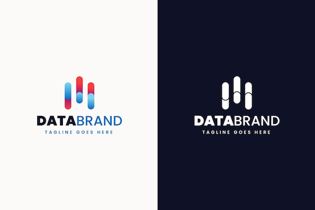 Modelo de logotipo de dados gradiente