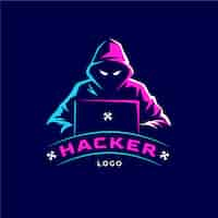 Vetor grátis modelo de logotipo de hacker criativo