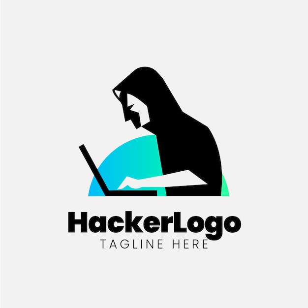 Vetor grátis modelo de logotipo de hacker criativo