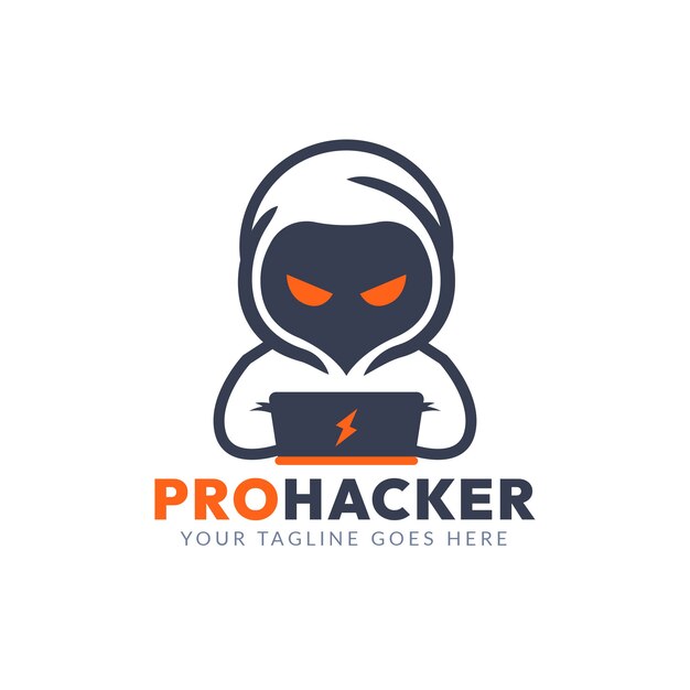 Vetor grátis modelo de logotipo de hacker criativo