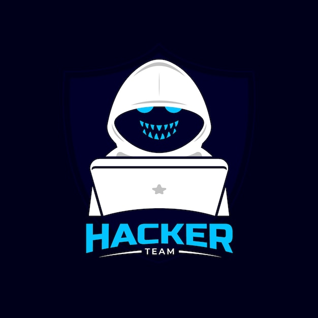 Modelo de logotipo de hacker criativo