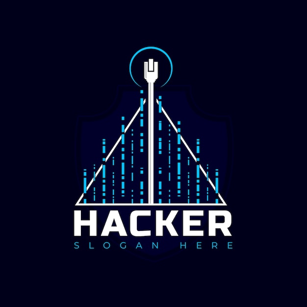 Modelo de logotipo de hacker criativo