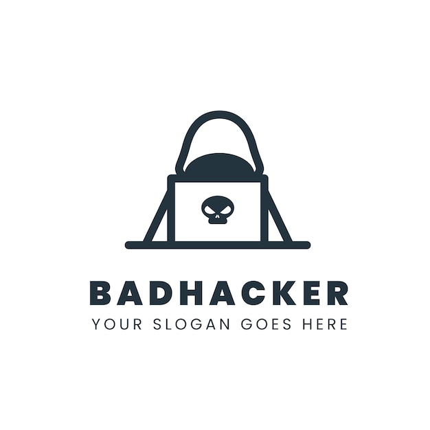 Modelo de logotipo de hacker criativo