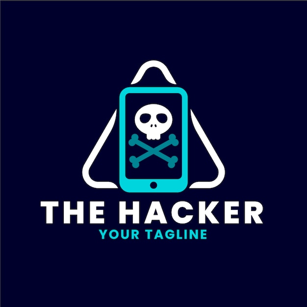 Vetor grátis modelo de logotipo de hacker criativo