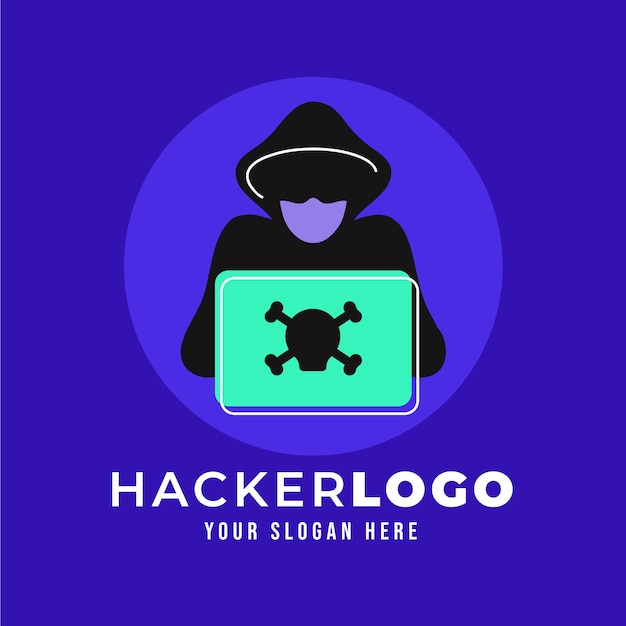 Vetor grátis modelo de logotipo de hacker criativo