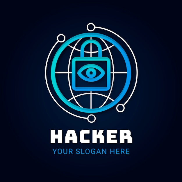 Vetor grátis modelo de logotipo de hacker criativo