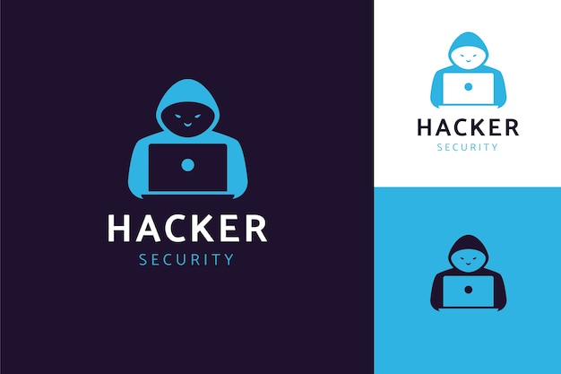 Vetor grátis modelo de logotipo de hacker criativo