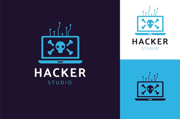 Vetor grátis modelo de logotipo de hacker criativo