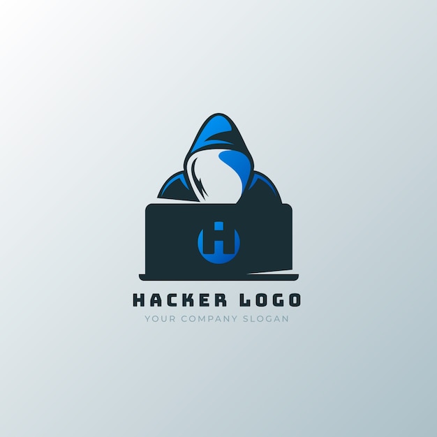 Vetor grátis modelo de logotipo de hacker criativo