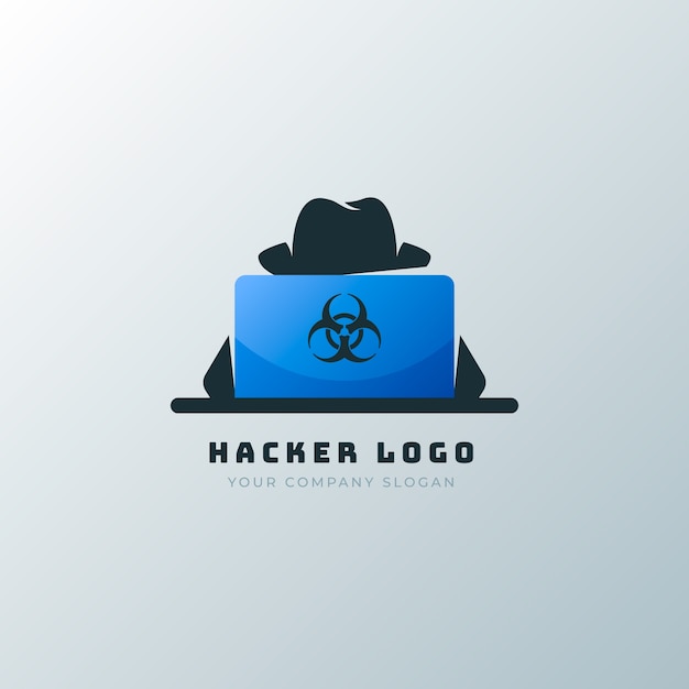 Vetor grátis modelo de logotipo de hacker criativo