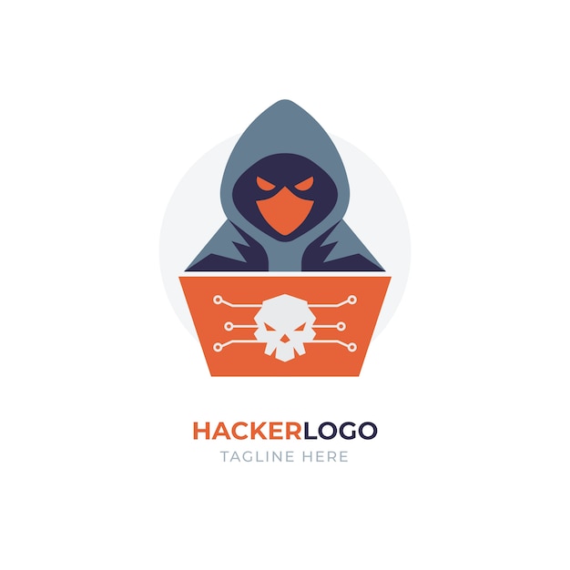 Vetor grátis modelo de logotipo de hacker criativo