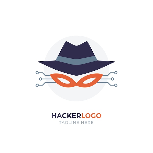 Vetor grátis modelo de logotipo de hacker criativo