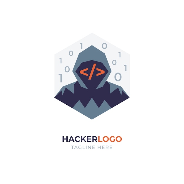 Vetor grátis modelo de logotipo de hacker criativo