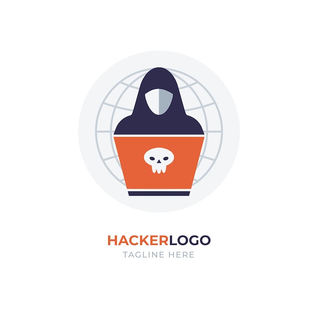 Vetor grátis modelo de logotipo de hacker criativo