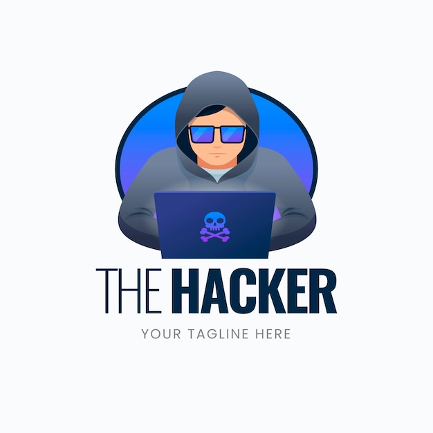 Vetor grátis modelo de logotipo de hacker criativo