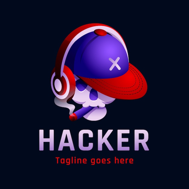 Vetor grátis modelo de logotipo de hacker profissional