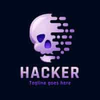 Vetor grátis modelo de logotipo de hacker profissional