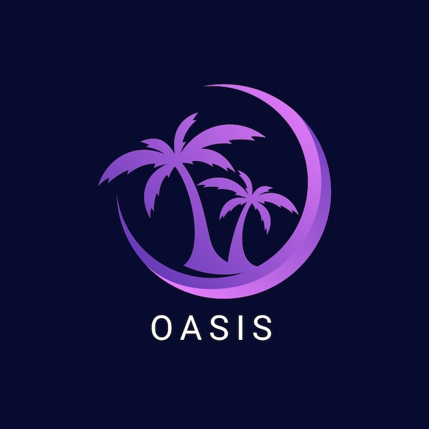 Modelo de logotipo de oásis gradiente