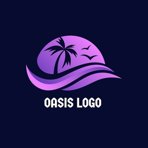 Modelo de logotipo de oásis gradiente