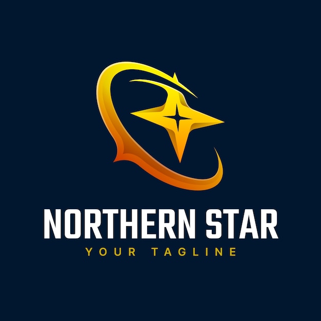 Vetor grátis modelo de logotipo gradiente estrela norte