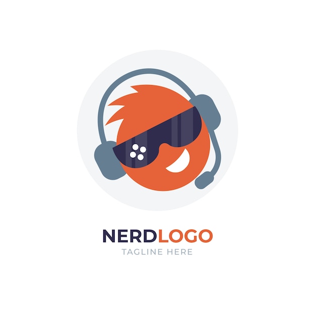 Vetor grátis modelo de logotipo nerd criativo