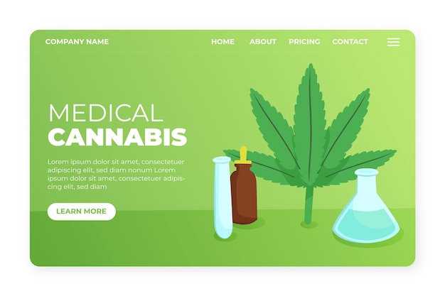 Vetor grátis modelo de página de destino de cannabis medicinal