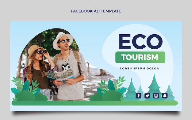 Modelo de promoção de mídia social de ecoturismo gradiente