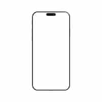 Vetor grátis nova maquete de iphone preto de vista frontal realista moderna isolada no modelo móvel branco vetor grátis