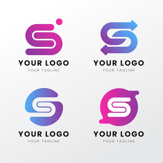 Vetor grátis pacote de modelos de logotipo da gradient