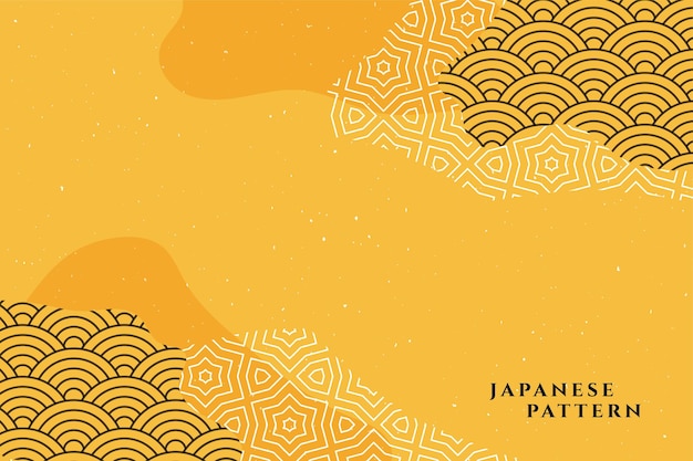 Vetor grátis padrão japonês tradicional fundo amarelo