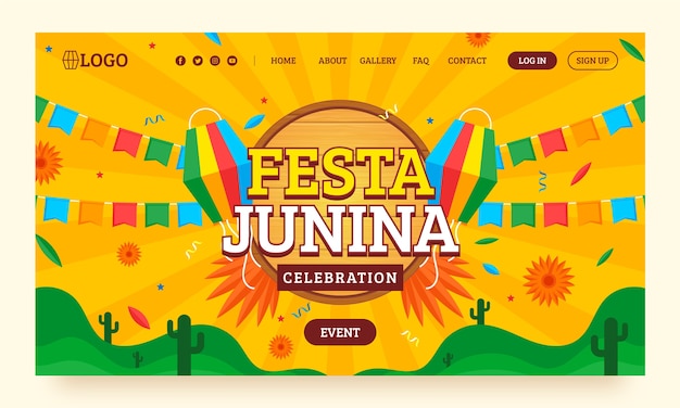 página de destino da festa juninas gradiente