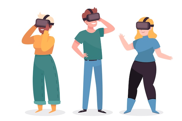 Pessoas usando óculos vr