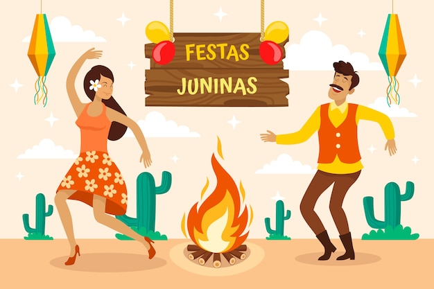 Vetor grátis plano de fundo festas juninas