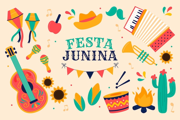 Vetor grátis plano de fundo festas juninas