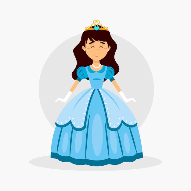 Princesa Cinderela com vestido azul