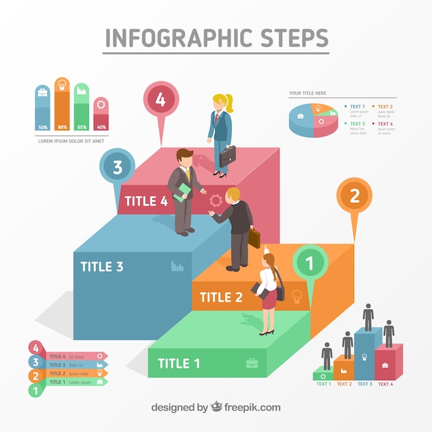 Vetor grátis projeto de etapas infográficas