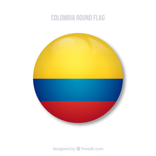 Vetor grátis rodada bandeira da columbia