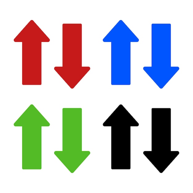Vetor grátis set de setas para cima e para baixo