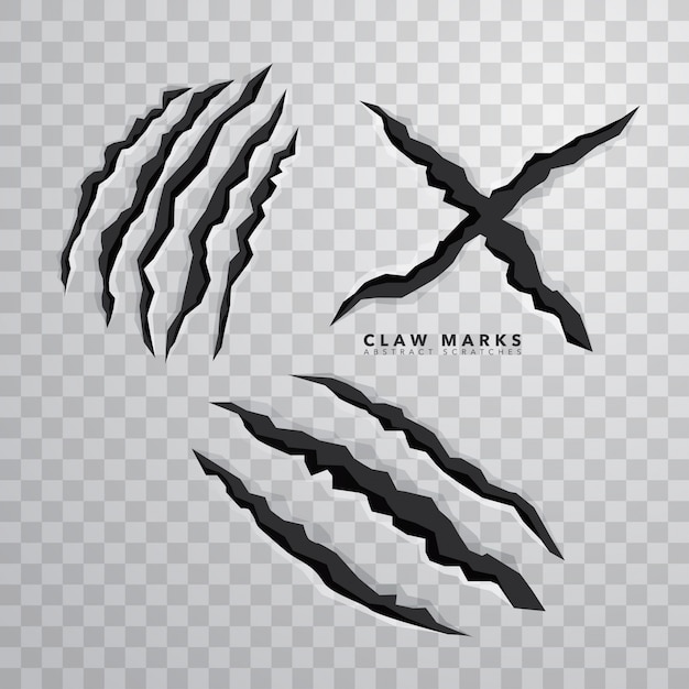 Vetor grátis sharp claw marks em fundo isolado