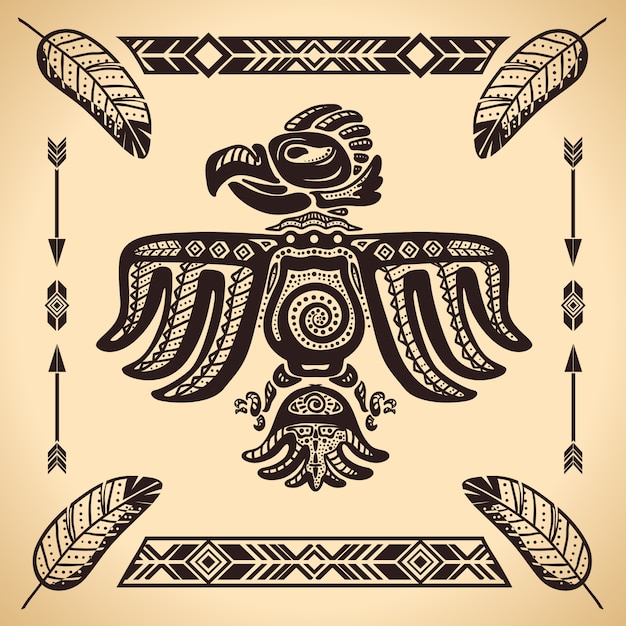 Sinal de águia americana tribal