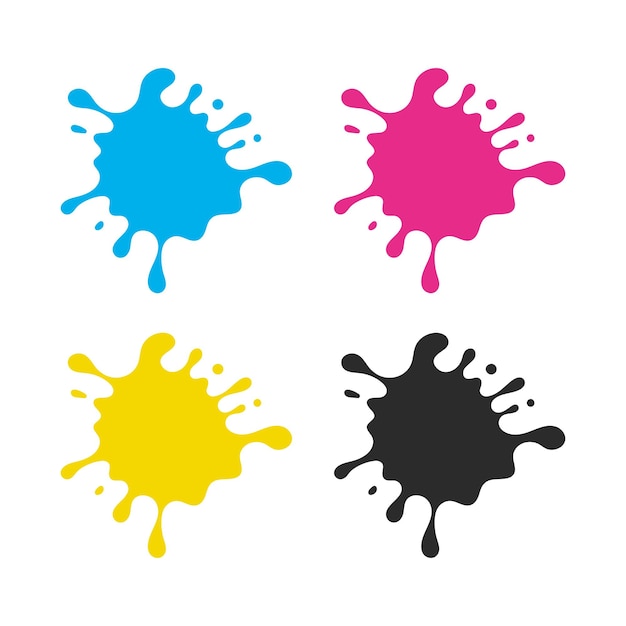 Vetor grátis splat de tinta de cores cmyk