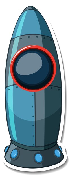 Um modelo de adesivo com Rocket Space Cartoon isolado