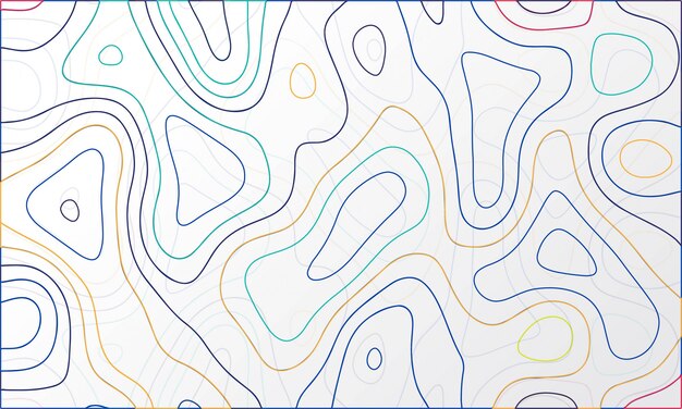 Vetor de design de mapa topográfico colorido abstrato