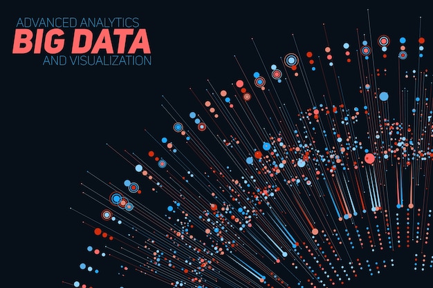 Vetor grátis visualização colorida circular de big data.