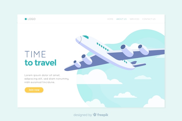 Vetor grátis web design de página de destino de viagem