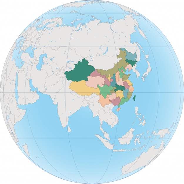 Vetor a china é um país do leste da ásia no globo